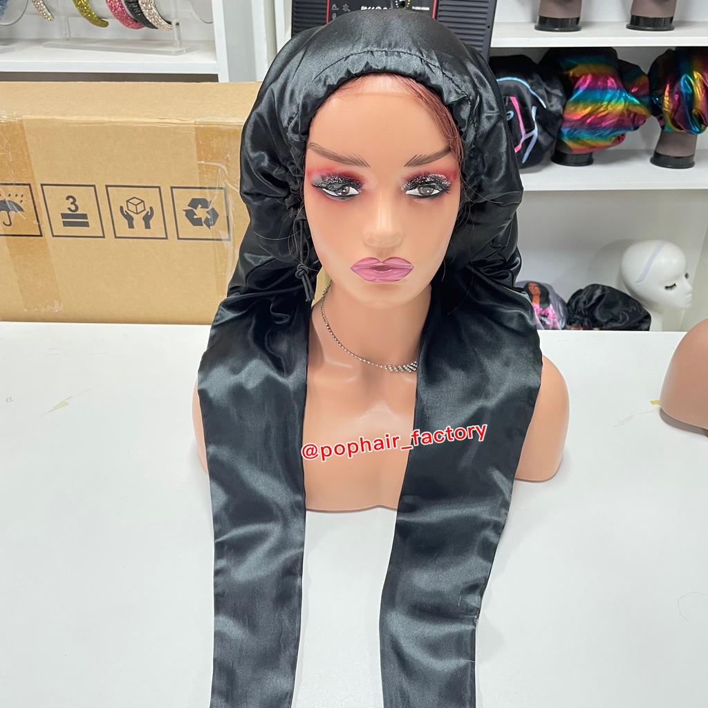 New Designer Soft Braids Bonnet Best Protective Hair Style Women Sleeping Hair Cap Adjustable Satin Bonnet for Long Braids Hair