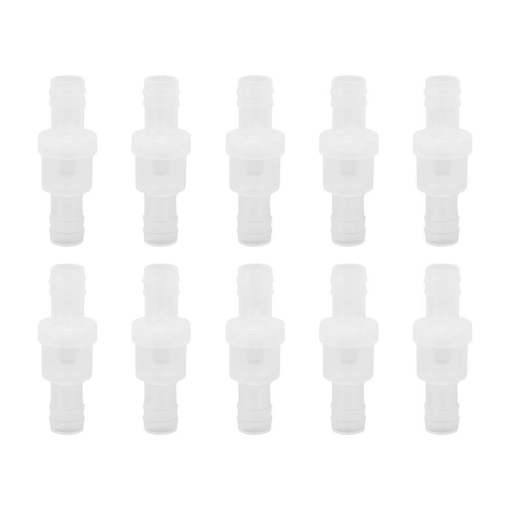 10 Pcs 1 Way Check Valve Translucent Water Stop Hose Check Valve with Spring for Chemical Industry