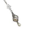 Fashionable Crystal Stone Holder Necklace Stylish Pearls Cage Pendant Neckchain