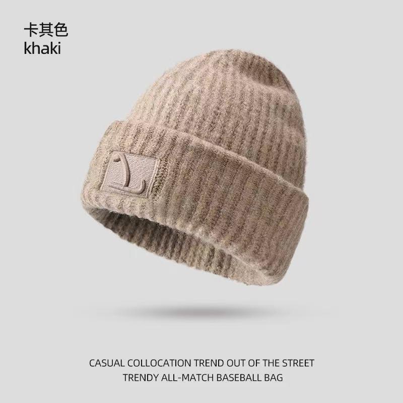 Solid Color Balaclava Hat Women's Winter Ear Protection and Cold Protection Wool Hat Thickened Warm Knitted Hat