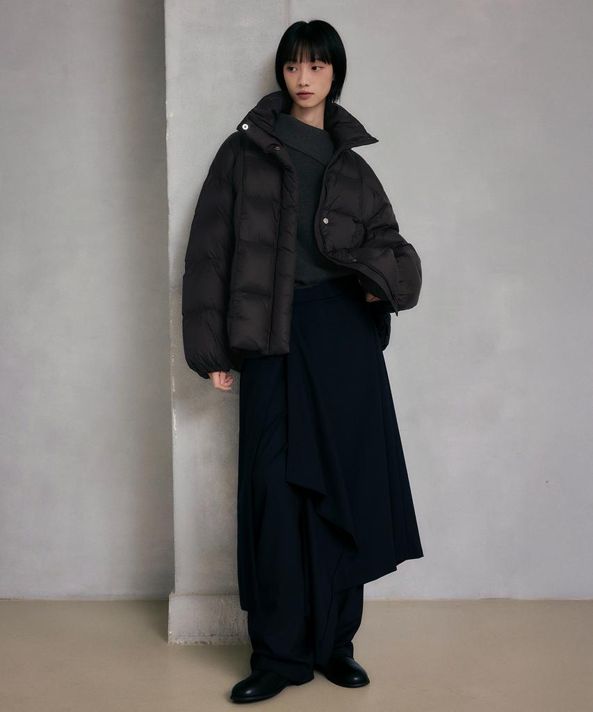 Leftseoul Easy Warm Hooded Duck Down Jumper [Black]