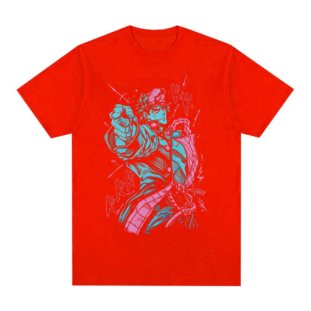 Anime JoJo Bizarre Adventure Jotaro Kujo Unisexga T Shirts Unisexs Clothing Casual Harajuku Cotton Short Sleeves Tshirts Streetwear