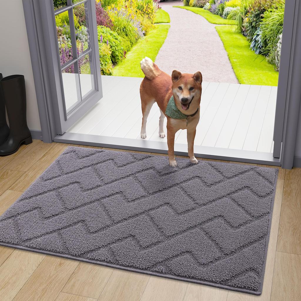 Olanly Washable Front Entry Doormats for Entryway Indoor Door Mat Non-Slip Absorbent Resist Dirt Entrance MatInside Floor Mats