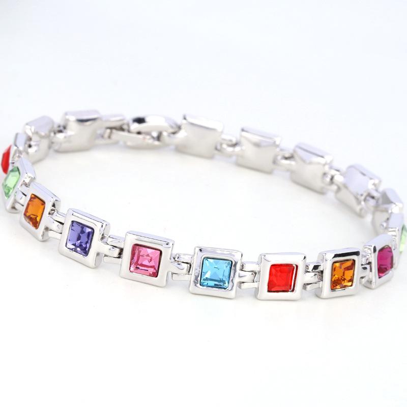 Ladies Elegant Square Crystal Bracelet