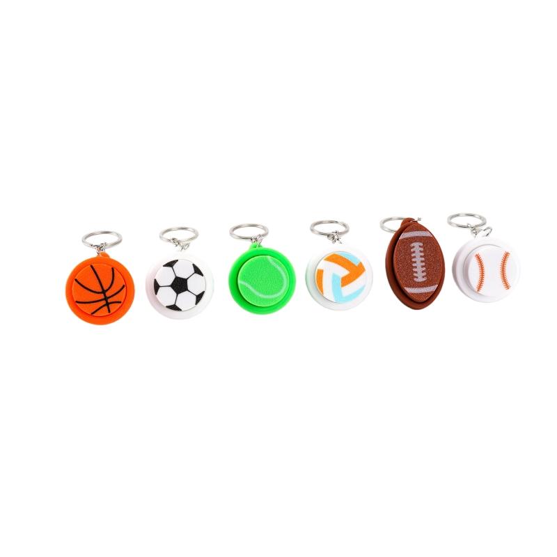 1Pcs Mini Football Keychain Sports Ball 3D Printed Fidget Toy Stress Reliever Kids School Backpack Decoration
