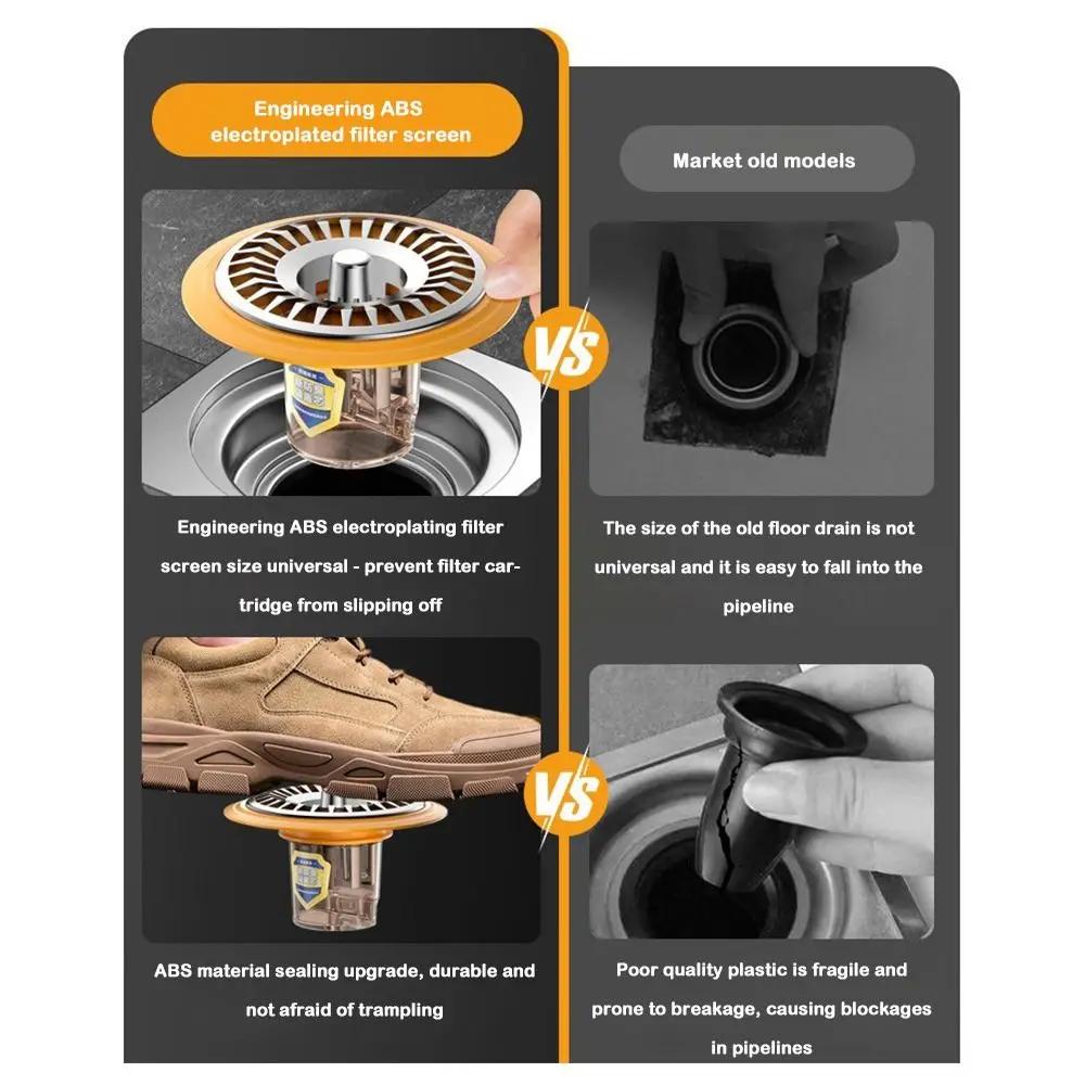 Anti Odor Floor Drain Core Insect Prevention Seal Stopper Basin Drain Filter Removable Drain Cover Kitchen Bathroom Accessories