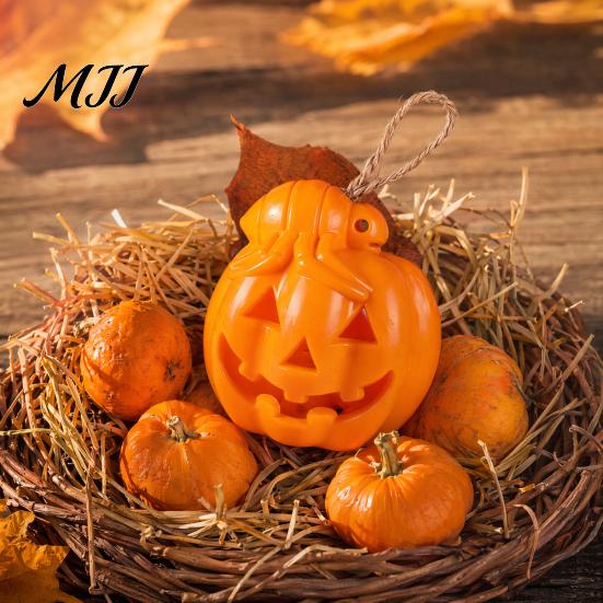 Decorative Halloween Atmosphere Light Night Light, Flameless Pumpkin LED Lamp, for Holiday Party Home Decor Safe Candle Alternative