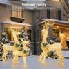 Christmas Stake Decorations 3 Pieces Weatherproof LED Light Outdoor Reindeer Christmas Yard Decoration For Family Home Holiday