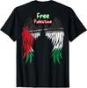 Palestine Flag Dad On Back Side Palestinian Angel Kids Wings Unisex T-Shirt