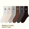 Men'S Fashion Simple Anti-Odor and Sweat Absorbing Crew Socks, Comfortable and Breathable Socks, Suitable for Daily and Outdoor Wear Sweat-Resistant