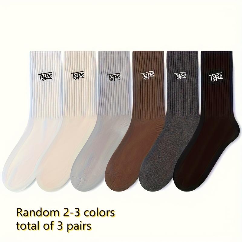 Men'S Fashion Simple Anti-Odor and Sweat Absorbing Crew Socks, Comfortable and Breathable Socks, Suitable for Daily and Outdoor Wear Sweat-Resistant