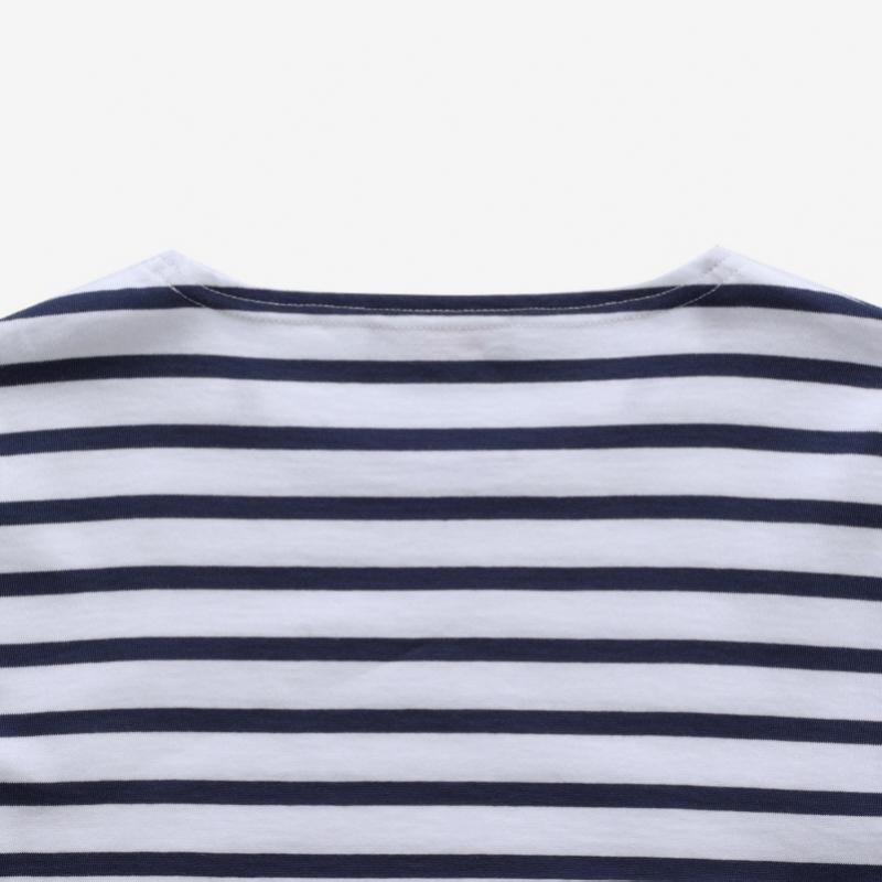 SainTjames Kids Long Sleeve T shirT Modern sTripe 2066 Neige Marine
