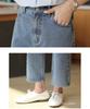 Ppaeppae Back Elastic Straight Tapered Denim Pants