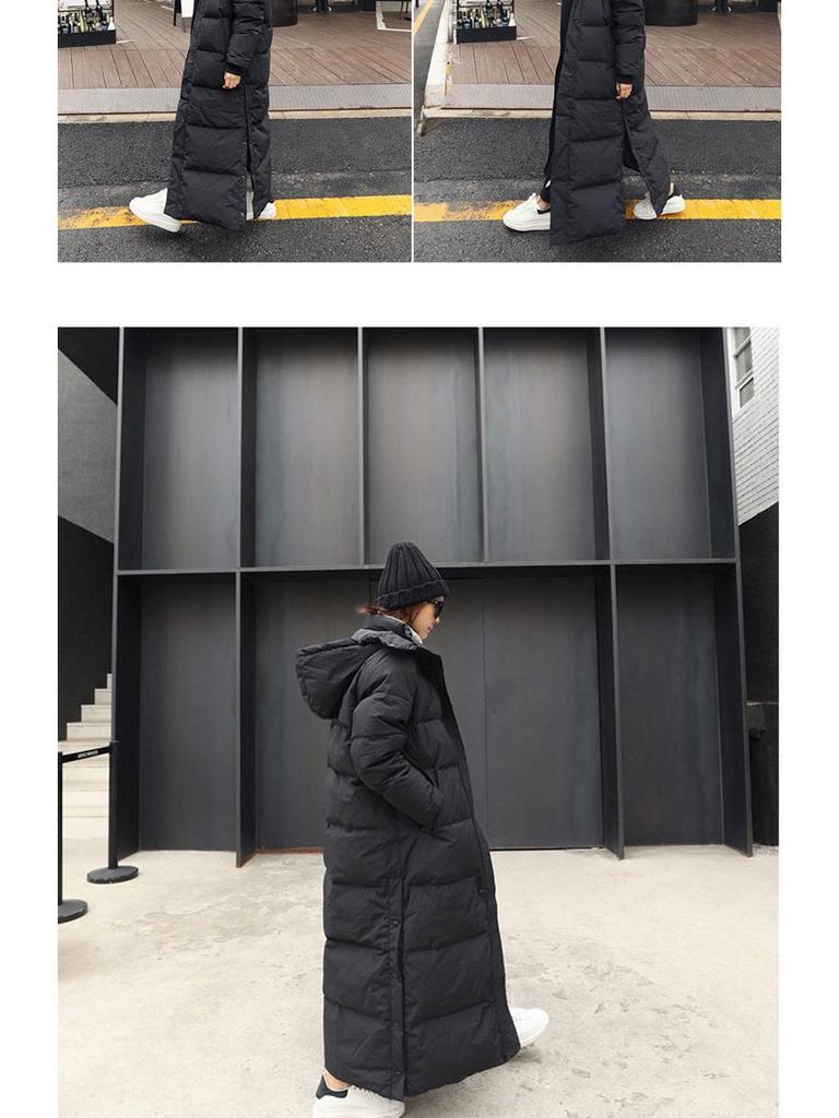 Korean Style Winter 2025 Women's Thick Over-the-Knee Cotton Coat