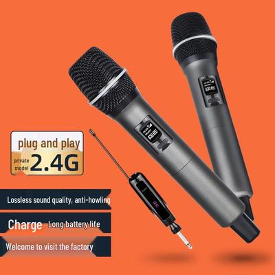 Universal Handheld Wireless Microphone for Home KTV & Live Broadcast with High-Quality Sound & Charging Feature