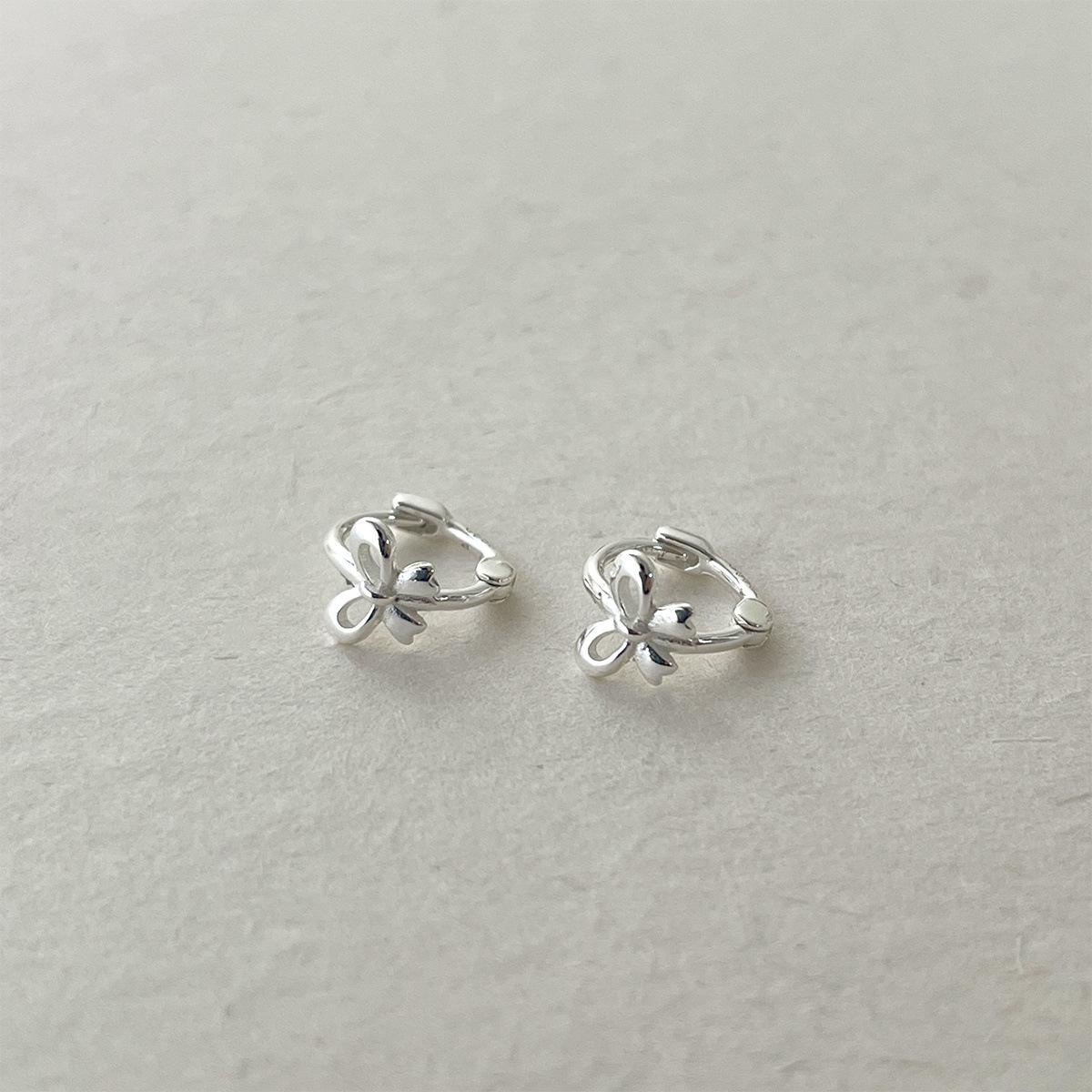 

Mori small fresh bow ear blace женские простые, маленькие и изысканные серьги из стерлингового серебра 99 пробы, универсальные серьги высокого класса 99 silver