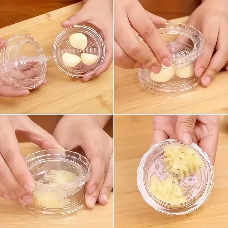Multifunctional Garlic Crusher Manual Press and Roll Chopper Kitchen Garlic Mincer Vegetable Cutter Easy Use Kitchen Tool