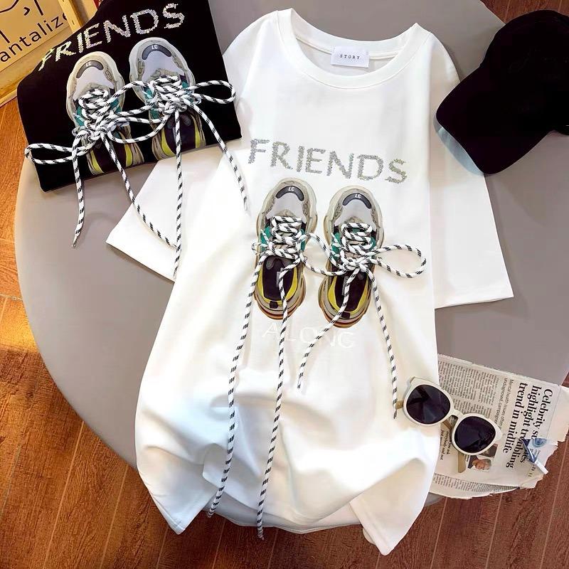 

2022 Весна и лето Новый хлопок Матовые ремешки Футболка с короткими рукавами Женская футболка с полурукатами Top Mid-length Tees