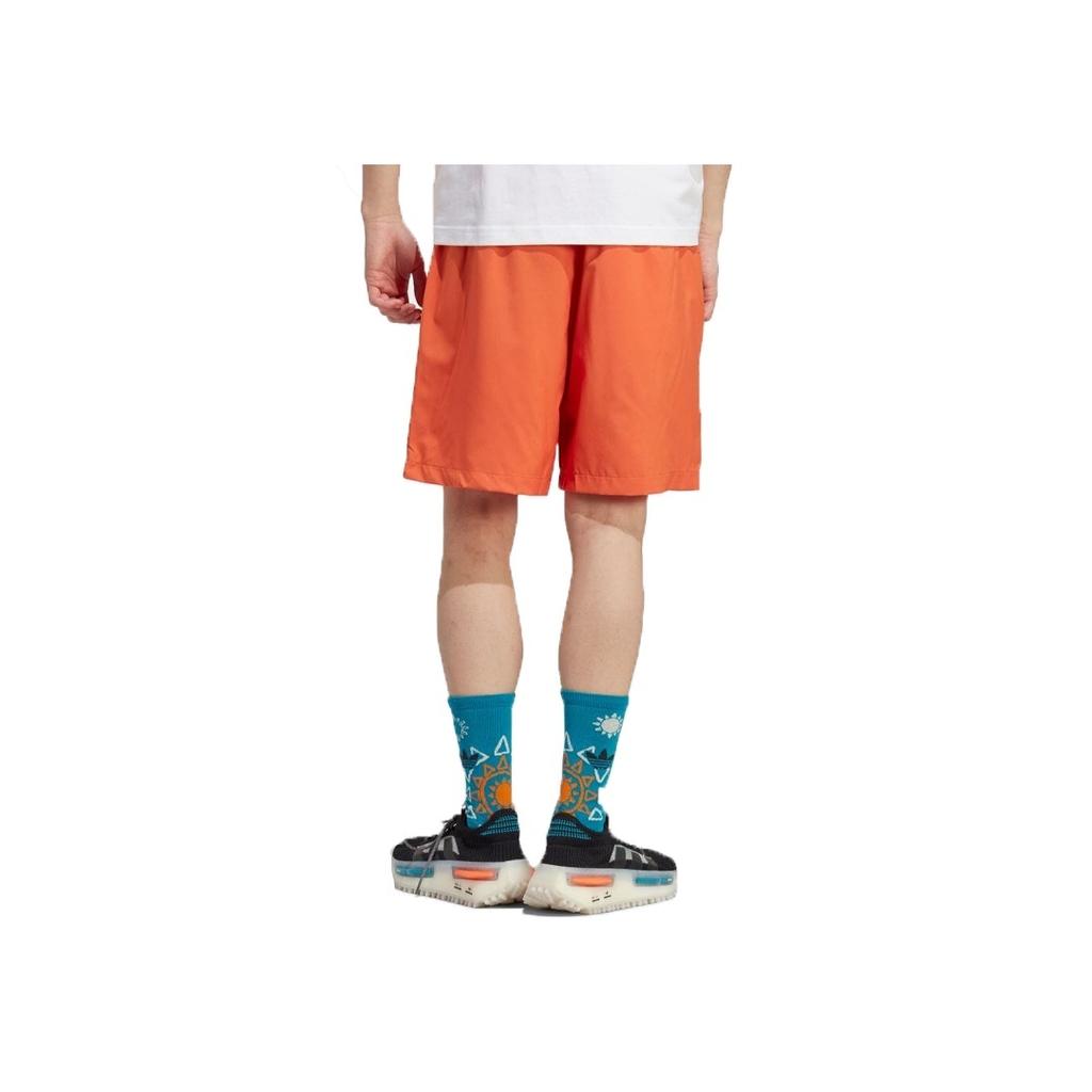 Adidas Solid Color Elastic Mid-Waist Straight Casual Shorts Men Bottoms Orange HR4259