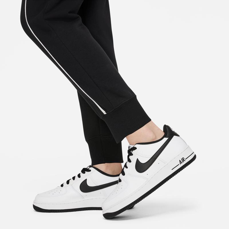 Nike Logo Print Casual Drawstring Cuffed Knit Joggers Kids Bottoms Black DQ8877-010