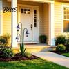 Garden Chimes Outdoor Flower Yard Stake Bells with Triple Bluebells Handmade Metal Art Soft Tone Wind Rustic Decorative Bell