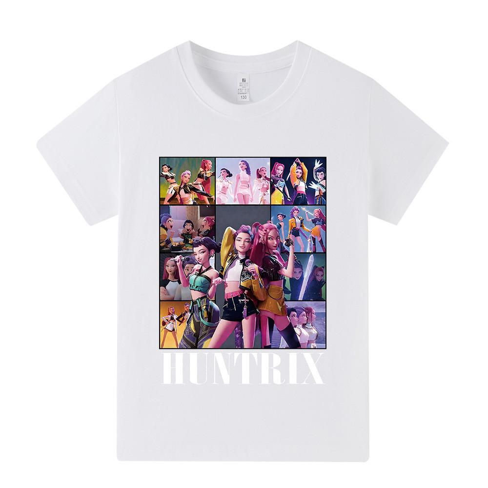 A1223 Kids Boys Girls Kpop Rumi Zoey Mira Print Short Sleeves T-shirt