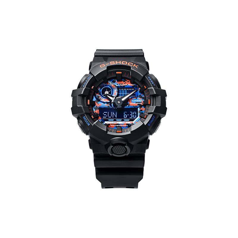 Casio CASIOG-SHOCK City Battle theme series, night battle, neon trendy street camouflage, quartz movement, resin strap, Japanese and GA-700CT-1APR