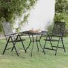Exclusive House - 3 Pcs Garden Dining Set Metal Mesh Anthracite