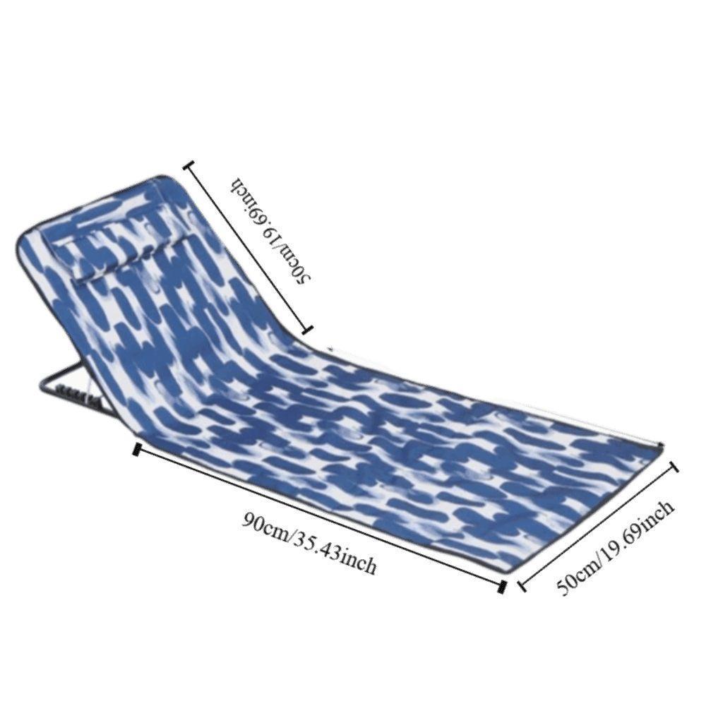 Rollaway Bed Foldable Design Beach Lounger Headrest Reclining Function Camping Lounger With Handle Outdoor Chaise Garden Use