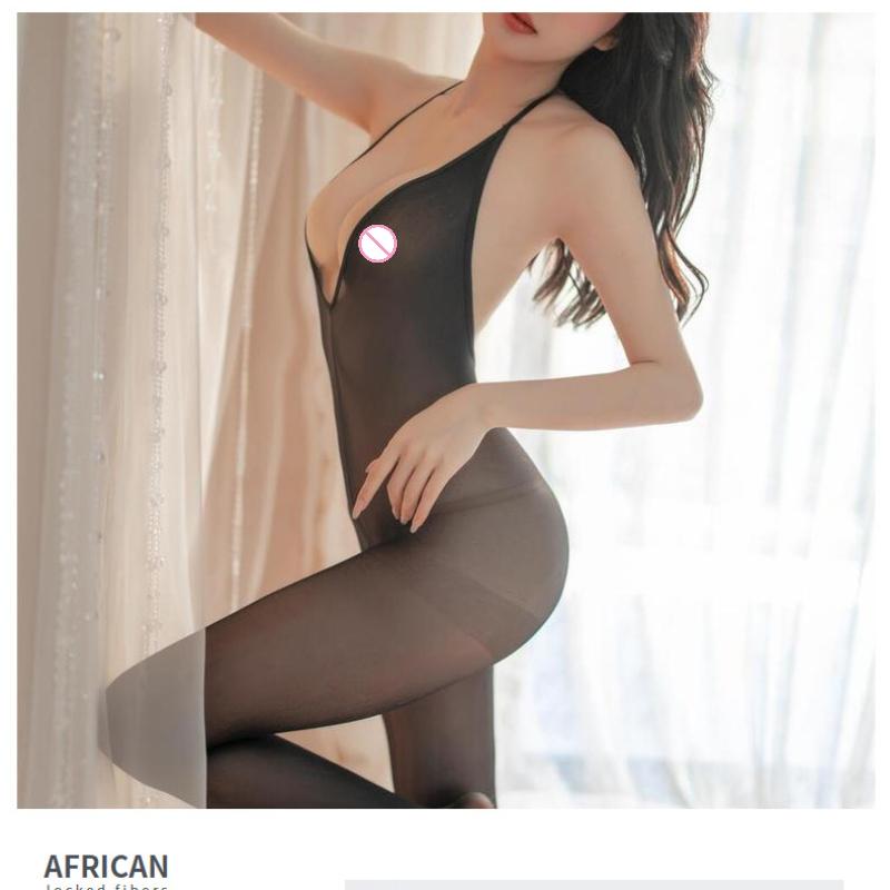Women Sexy Tights Bodystocking Deep V See-Through Open Crotch Exotic Lingerie Jumpsuit Intimates Erotic Transparent Bodysuit