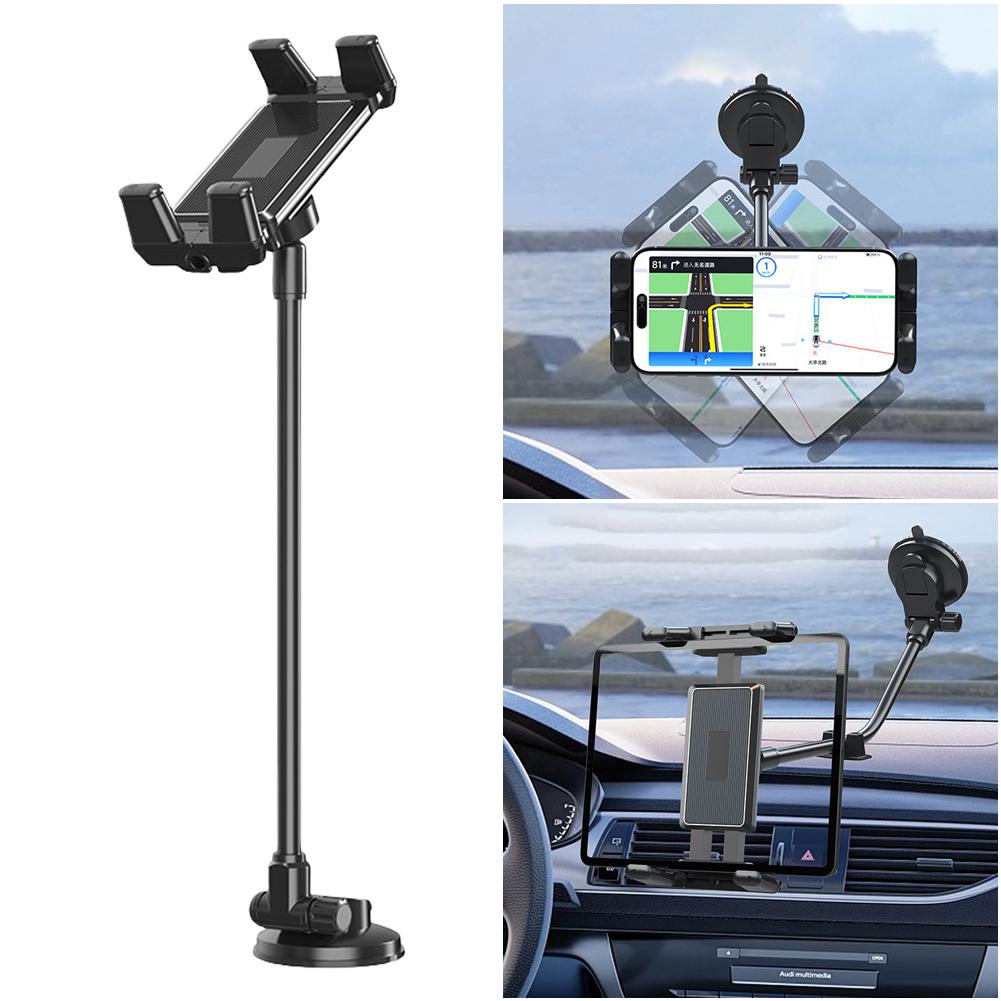 Suction Cup Dashboard Phone Tablet Holder Adjustable Gooseneck Phone Bracket Windshield Cell Phone Support for Truck SUV Vehicle