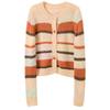 Sancai 2026 Spring Gradient Stripe Knit Cardigan