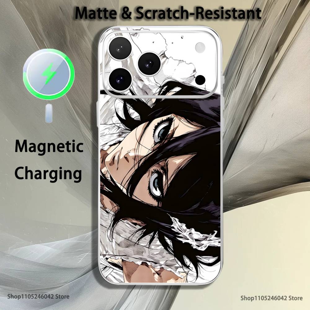 R-Rukia Anime-E KuchikiS For iPhone 17,16,15,14,13,12,11,Pro,Max,Plus Transparent White Phone Case Magnetic Wireless Charging