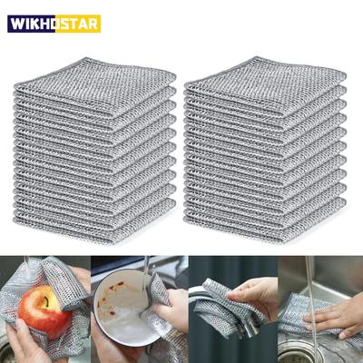 Dishcloths Multi-purpose Wire Dishcloth Wet & Dry Wire Dishcloth Kitchen Cooktop Dishwashing Cloths Daily Cleaning