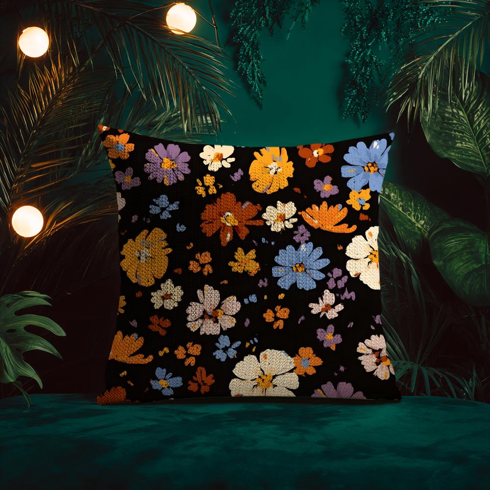 Elegant And Beautiful Flowers Cushion Cover Silky Elegant Comfort Sofa Bed Invisible Zipper Beach Pillowcase