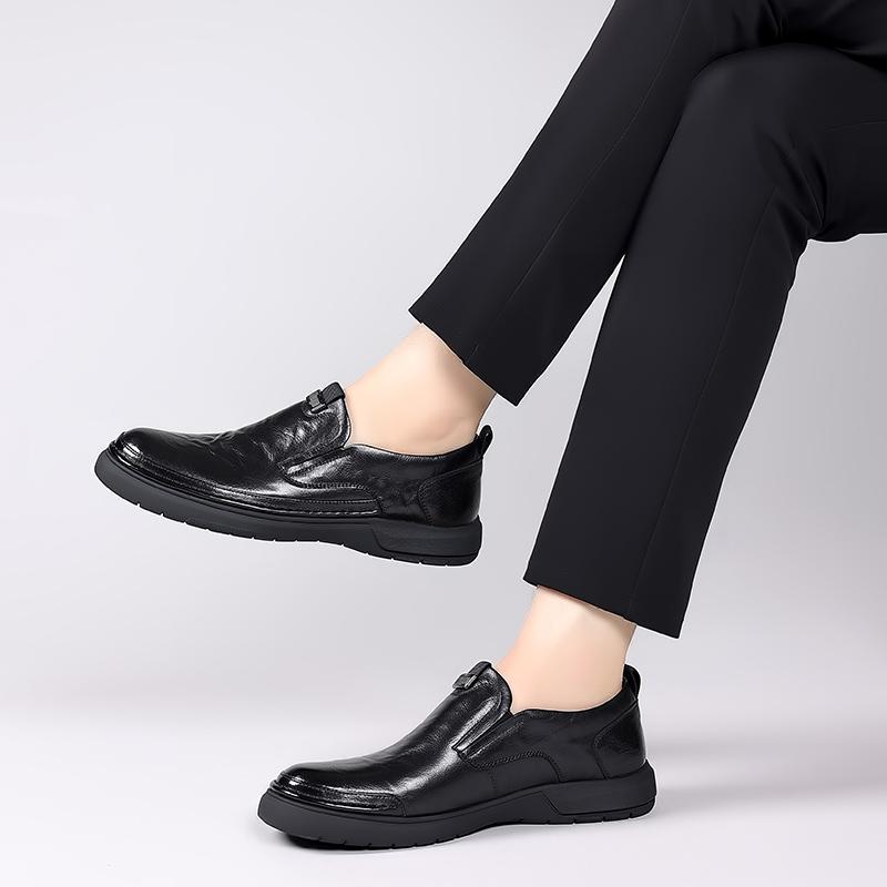 Mode Slipper Schuhe Herren 2024 Neue Herbstschuhe Herrenmode Slipper Dicksohlige Fahrschuhe Büro Leder Business Herren Komfortschuhe