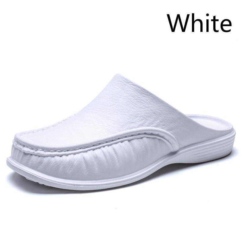 

Мужские модные летние сандалии, пляжная обувь, удобные тапочки, большие размеры 40-47 40 белый