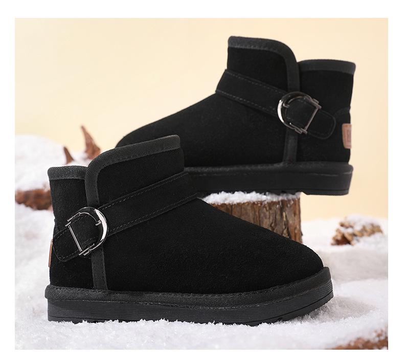 2025 Winter Children's Slip-On Snow Boots, Plus Velvet, Thickened, Soft Sole - Boys & Girls