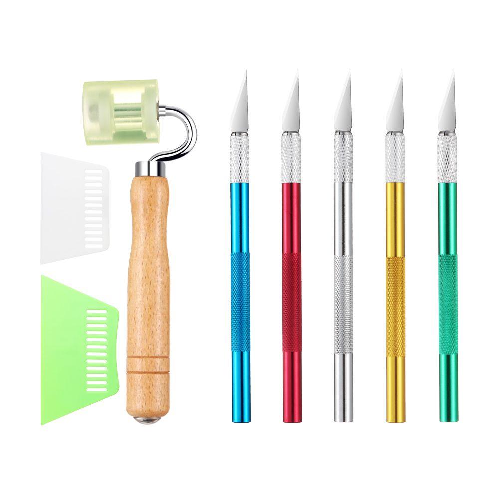 Home Improvement Non-slip Knife Engraving Cutter Sculpture Squeegee Seam Roller Wallpaper Tools Film Scraper Kit