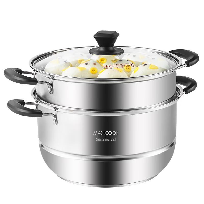 MAXCOOK 304 Stainless Steel Steamer Pot 26cm