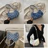 Stylish Crescent Shoulder Bag Fashionable Medium Size Canvas Purse For Women