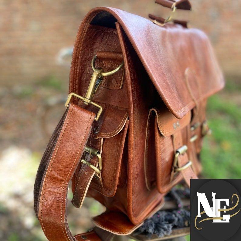 Leather Messenger Bag for Laptop Briefcase Best Computer Satchel Distressed Bag, Handmade Computer Bag, Leather School Bags