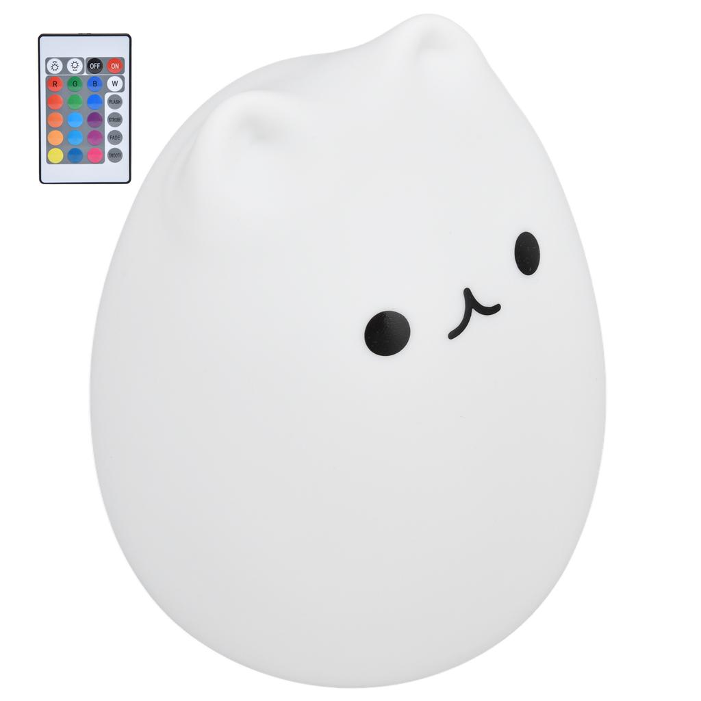 Silicone LED Night Light Remote Control USB Charging Colorful Cat Light for BedroomPopular Cat