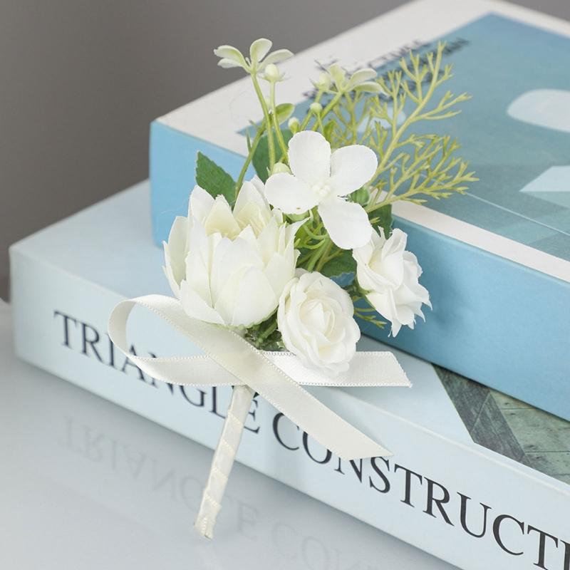 Unique Wrist Corsage Wedding Boutonniere Girl Bracelets Pin Ridesmaid Flower Elegant Boutonniere for Weddings