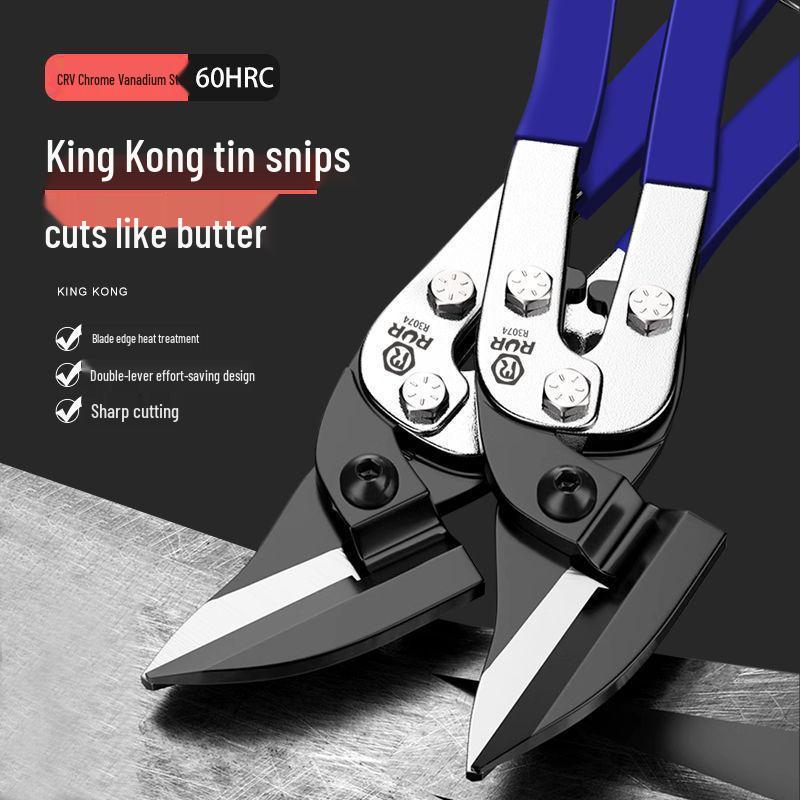 

Stainless Steel Tin Snips for Sheet Metal, Heavy Duty Diamond Mesh Cutter, One-Piece Shears, Free Shipping.