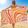 1Pc Abstract Swirls Beach Towel, Quick Dry, Multi-Use for Beach Pool Gym Yoga Home Travel, Christmas, Halloween, Xmas Gift M92899