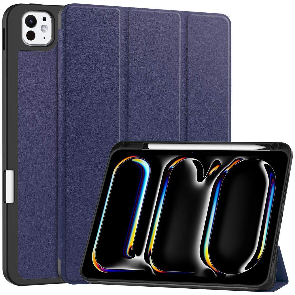 Για το iPad Pro 11 (2024) Δερμάτινη Θήκη Αντικραδασμική Τριπλή Στήριξη Κάλυμμα Tablet με Θήκη για Στυλό
