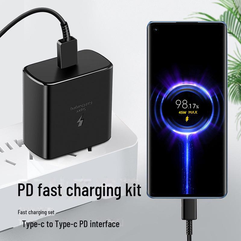 Încărcător Super Rapid 45W și Cablu Dublu Tip-C pentru Samsung S20/Note10