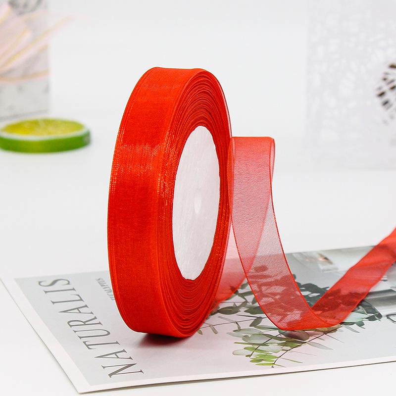 Red Chiffon Ribbon Gift Box Packaging for DIY and Cake Baking