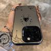 Cartoon Black Spider Electroplate IMD Case For Samsung Galaxy S25 S24 S23 S22 Ultra Plus FE A06 A16 A23 A26 A34 A36 A56 Cover